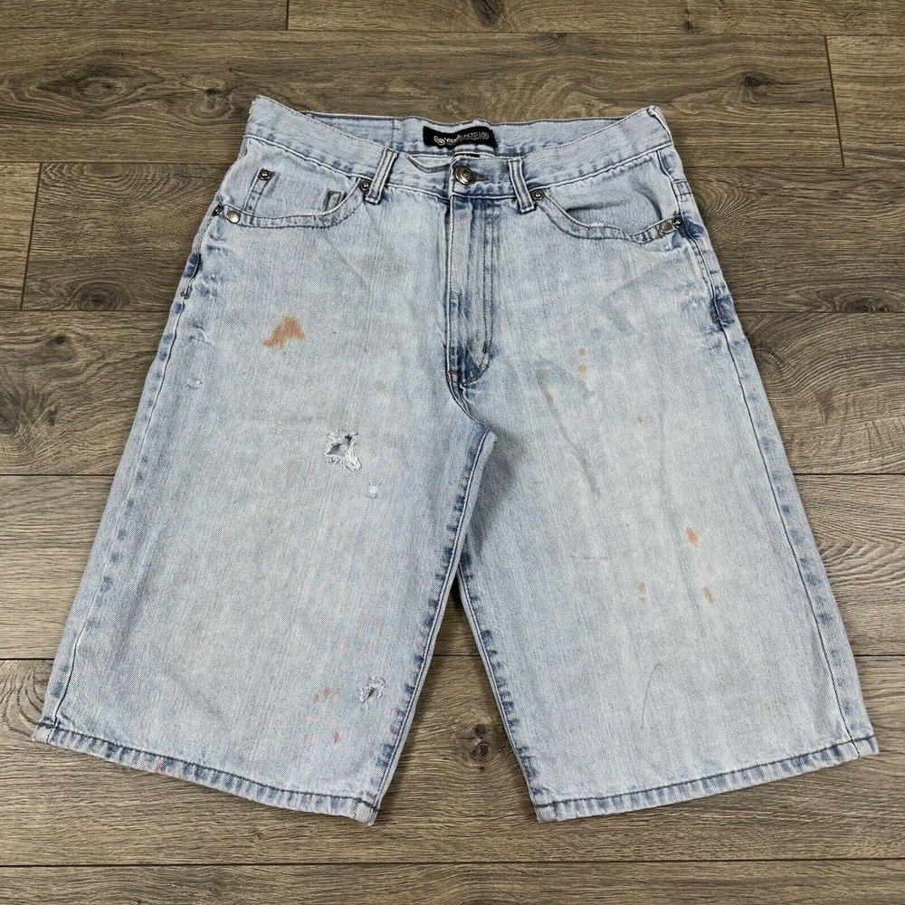 Vintage Ecko Unltd Denim Shorts Adult 32 Blue Light Wash Jeans Baggy Distressed
